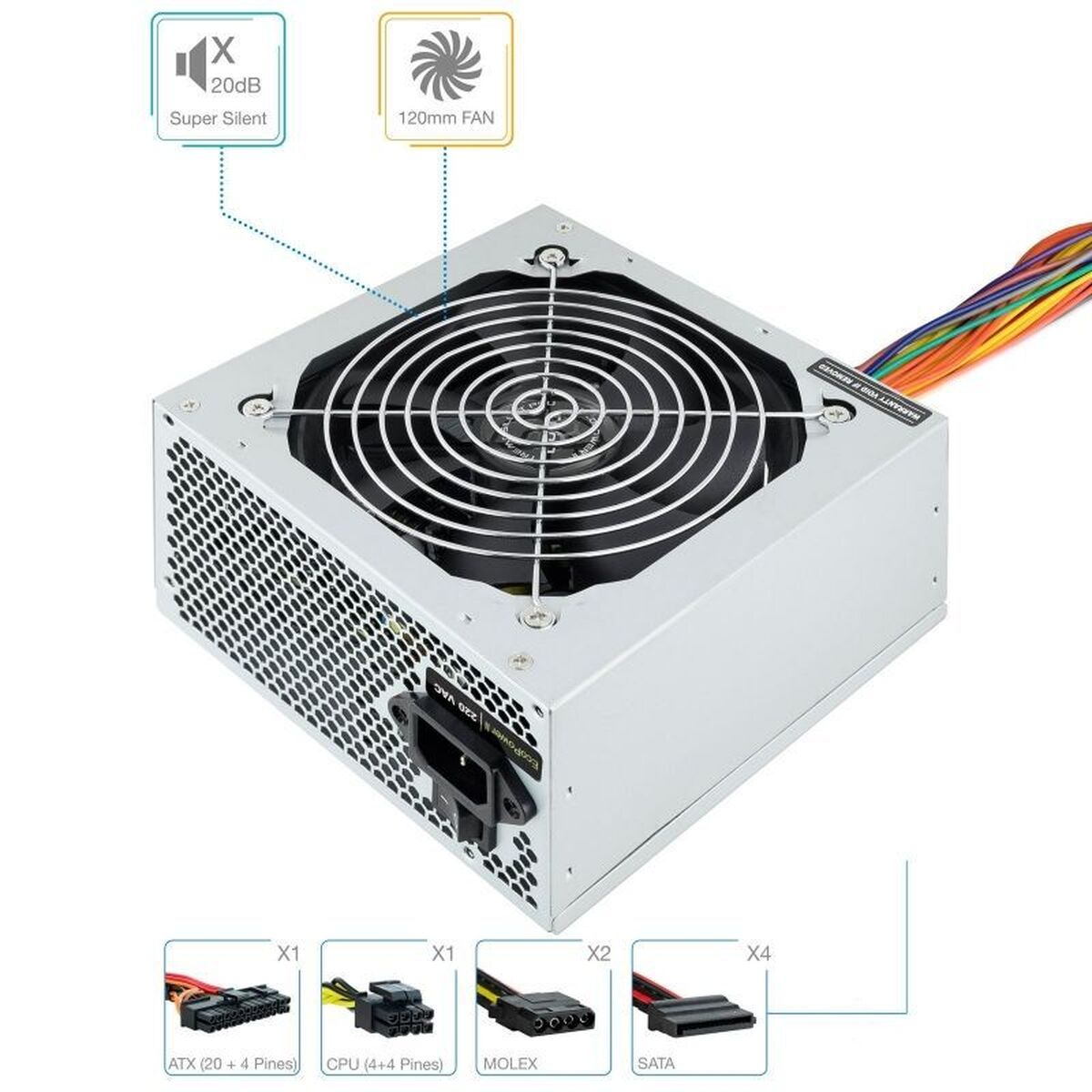 Fonte Di Alimentazione Tooq TqeP-500sse Atx 500 W Rohs - Image 6