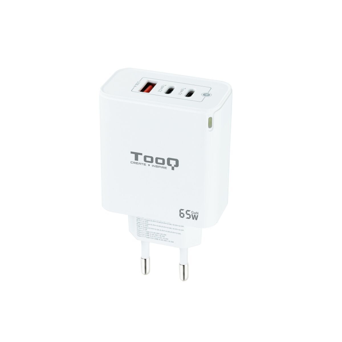 Caricabatterie Da Parete Tooq TqwC-Ganqc2pd65wt Bianco 65 W