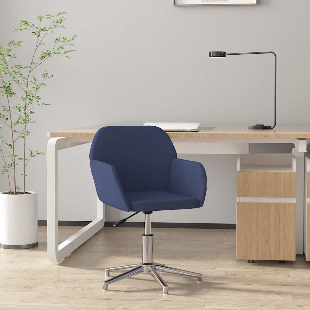 Sedia Da Ufficio Girevole Blu In Tessuto