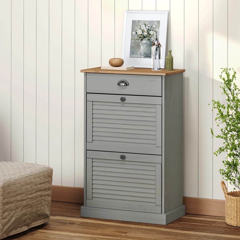 Scarpiera Vigo 60x35x96 Cm In Legno Massello Di Pino