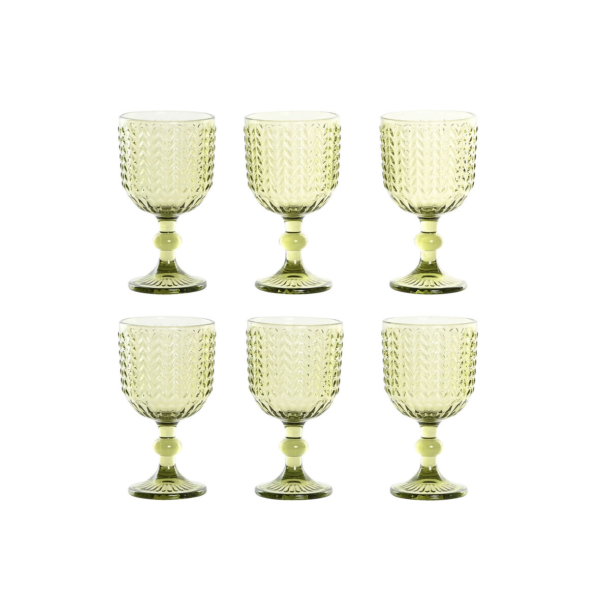 Set Di Bicchieri Home Esprit Verde Cristallo 380 Ml (6 Unità)