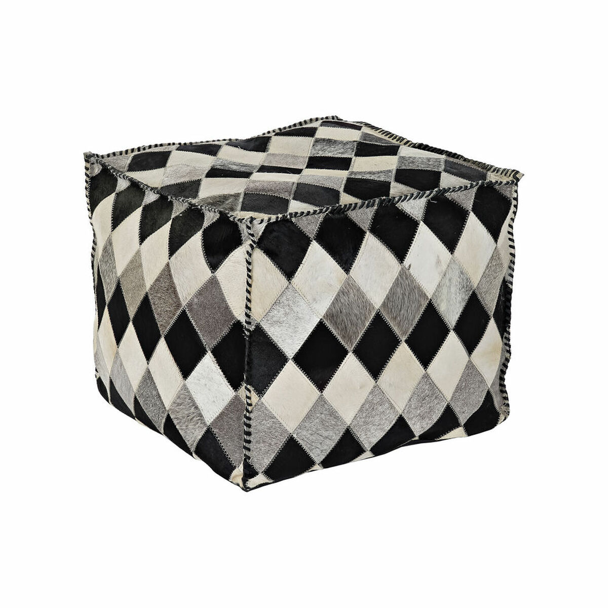 Puff Dkd Home Decor Poliestere Pelle (45 X 45 X 40 Cm)