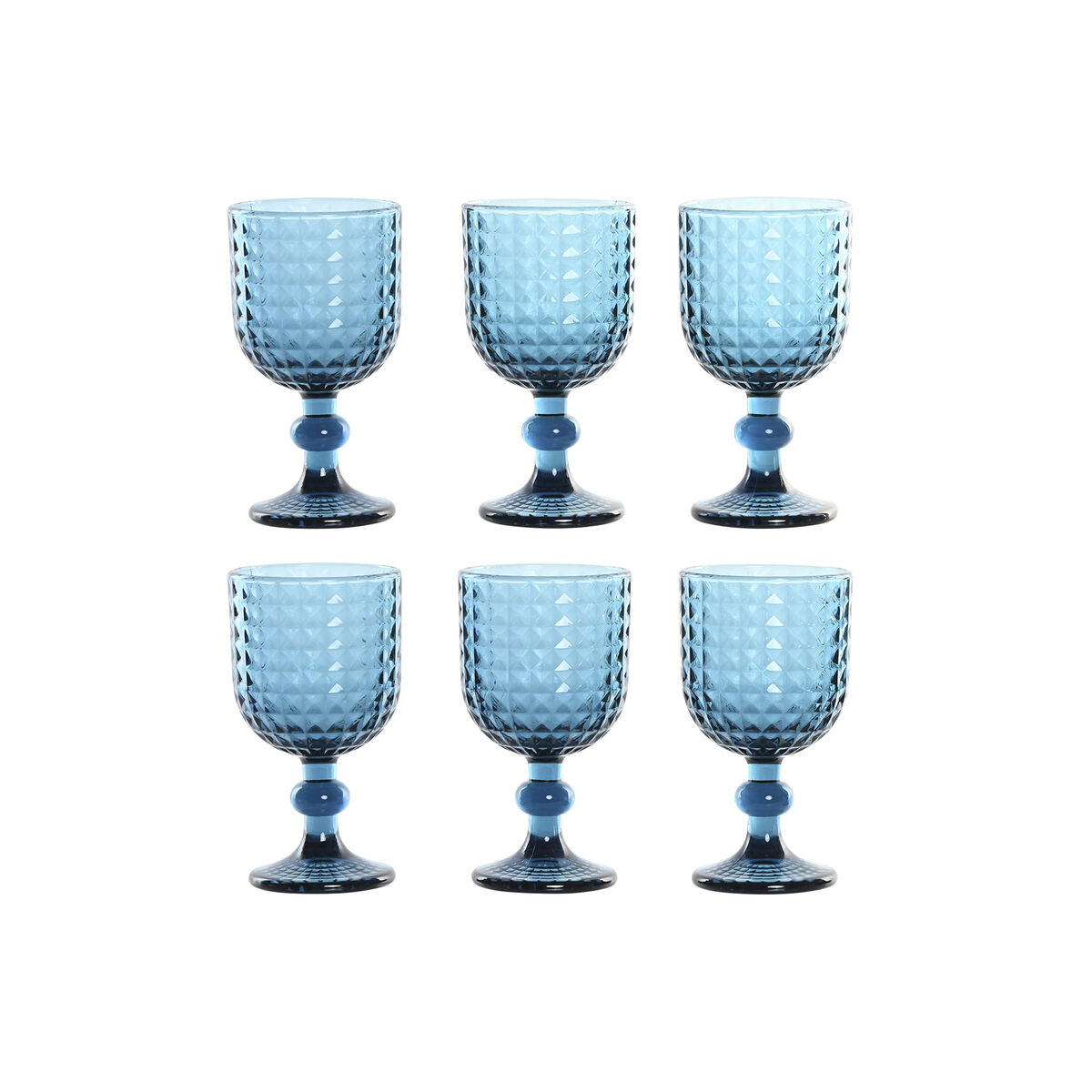 Set Di Bicchieri Home Esprit Azzurro Cristallo 260 Ml (6 Unità)