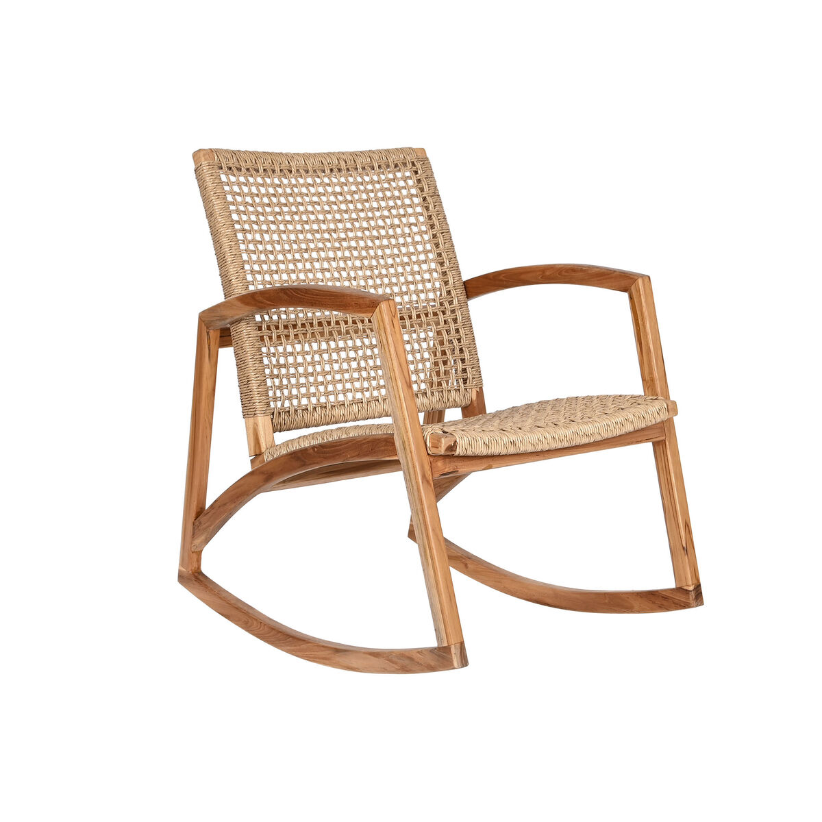 Sedia A Dondolo Dkd Home Decor Naturale Teca 62 X 84 X 85 cm