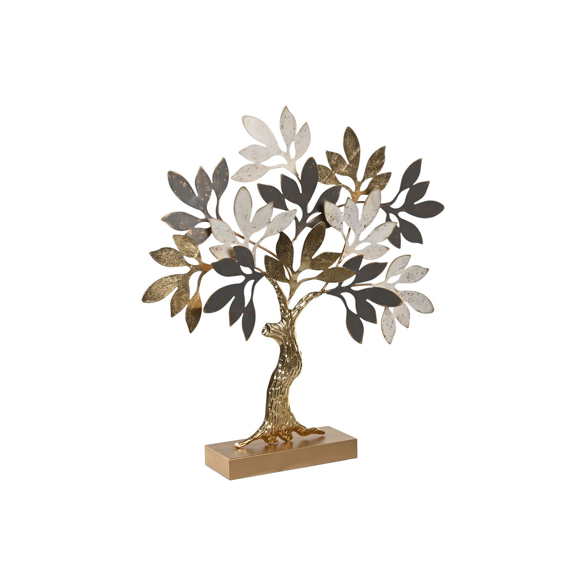 Statua Decorativa Home Esprit Grigio Dorato Albero Moderno 50 X 9 X 52 cm
