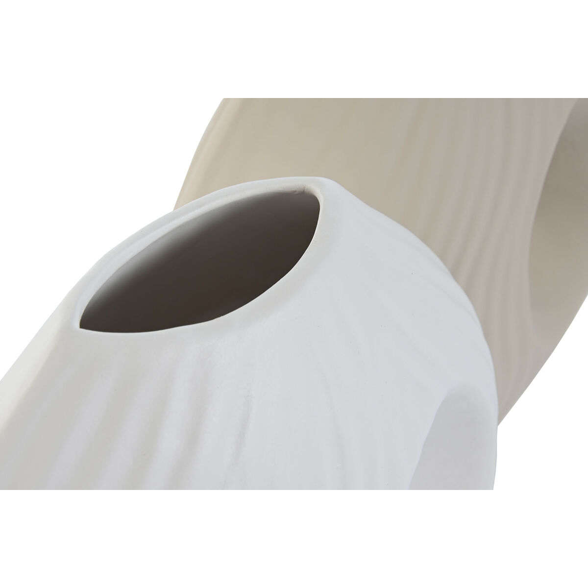 Vaso Home Esprit Bianco Beige Gres 33 X 15 X 34 Cm (2 Unità) - Image 3