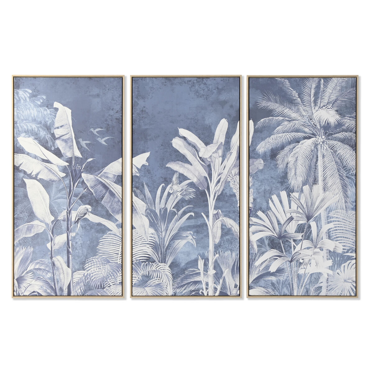 Tela Home Esprit Azzurro Palme Tropicale 180 X 4 X 120 Cm (3 Pezzi)