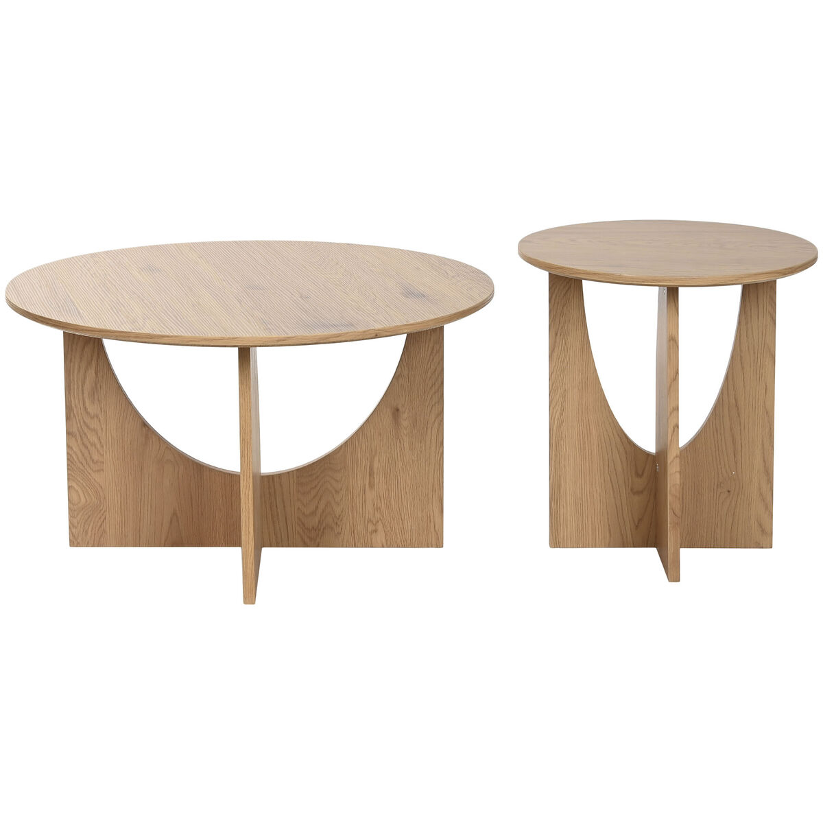 Set Di 2 Tavoli Home Esprit Naturale 75 X 75 X 45 cm