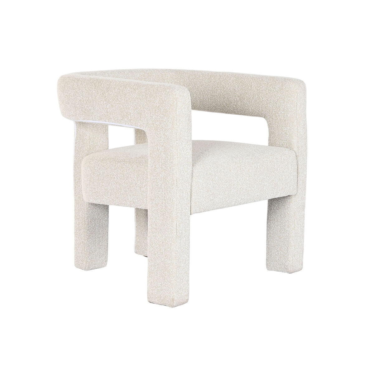 Poltrona Home Esprit Bianco Poliestere Legno 67 X 61,5 X 67,5 cm