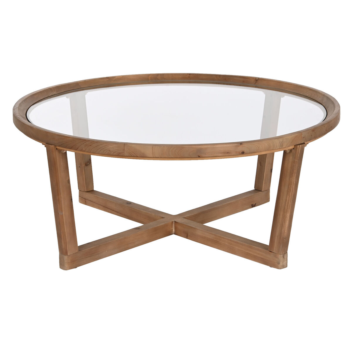 Tavolino Da Caffè Home Esprit Cristallo Abete 100 X 100 X 43 cm