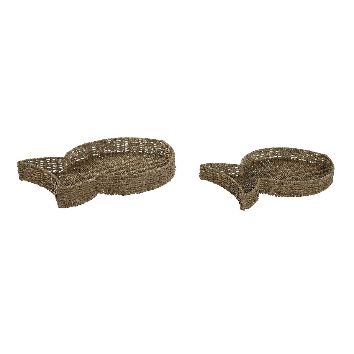 Set Di Vassoi Home Esprit Naturale Metallo 49 X 33 X 6 Cm (2 Unità)