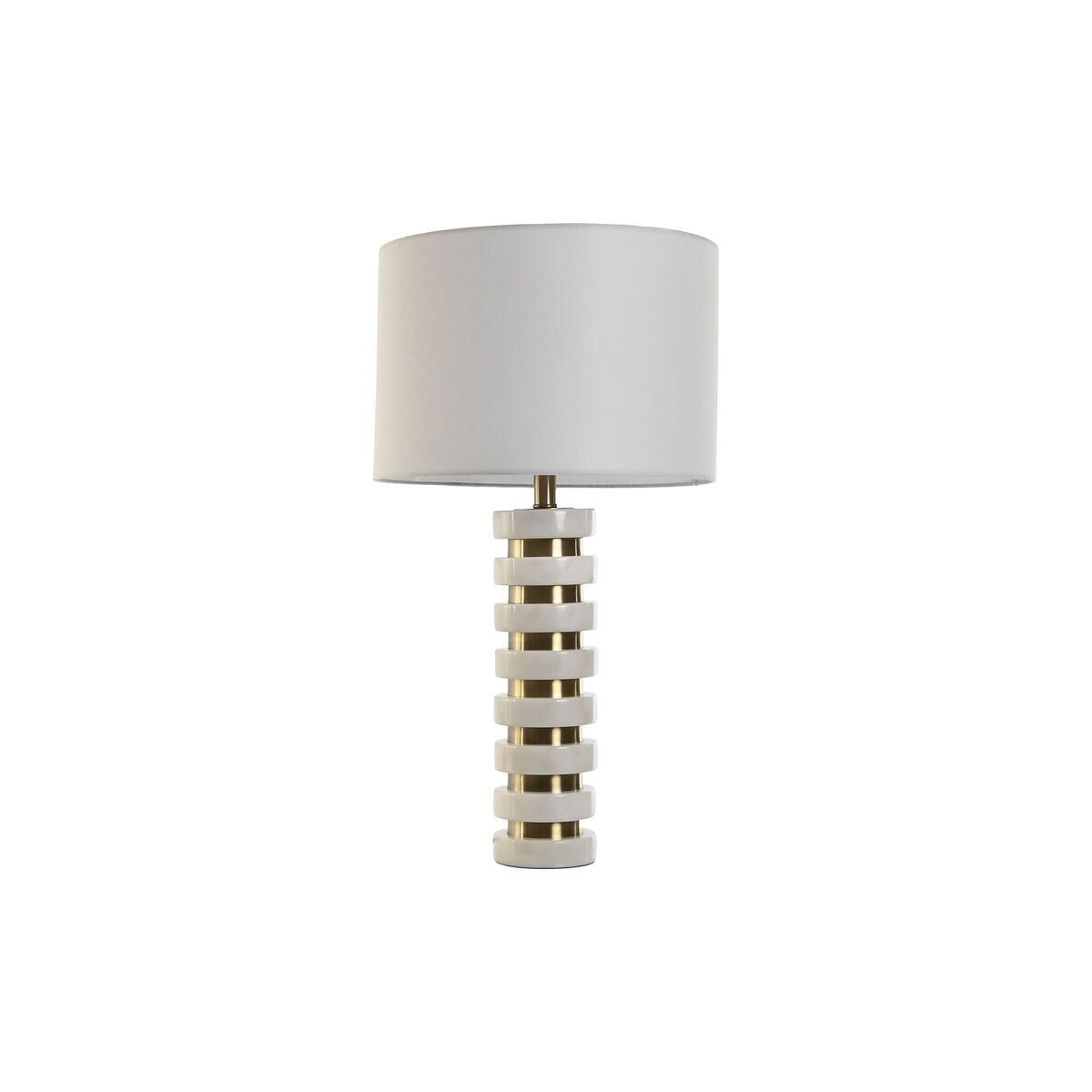 Lampada Da Tavolo Home Esprit Bianco Dorato Marmo 50 W 220 V 38 X 38 X 72 cm