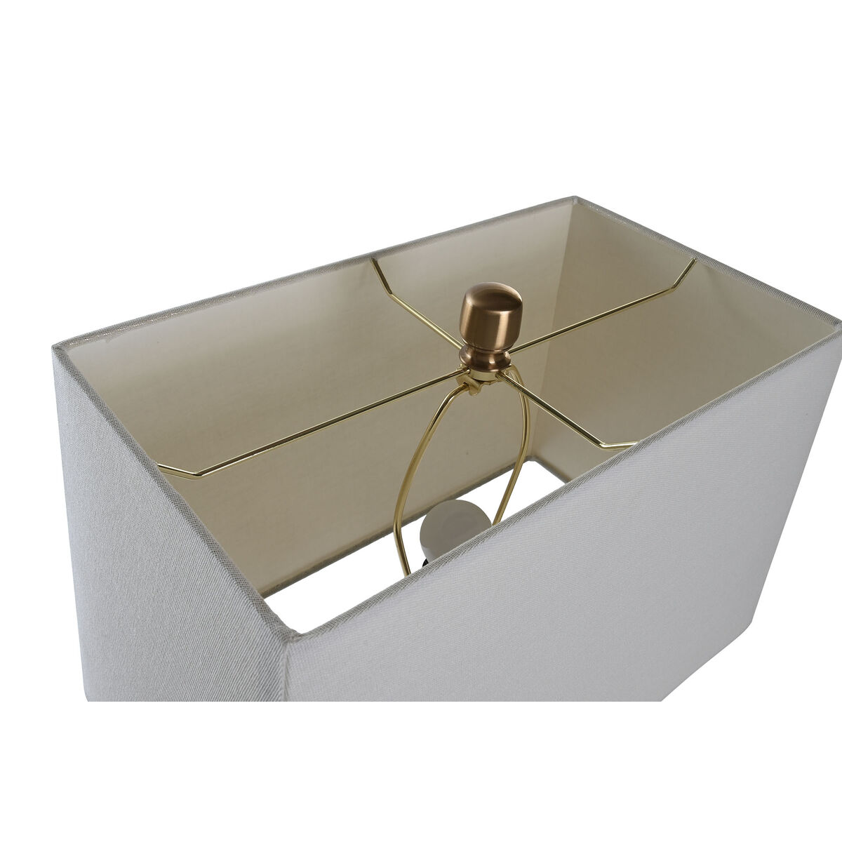 Lampada Da Tavolo Dkd Home Decor Bianco Dorato Metallo 60 W 220 V 40 X 23 X 62 cm - Image 3