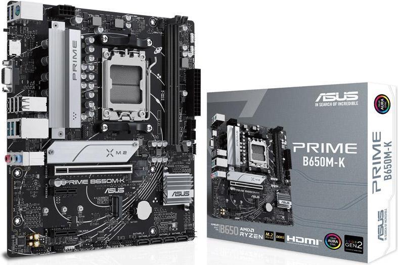 Asus Prime B650M-K - Motherboard - Micro Atx - Socket Am5 - Amd B650 Chipsatz - Usb 3,2 Gen 1, Usb 3,2 Gen 2, UsB-C 3,2 Gen 1 - 2,5 Gigabit Lan - Onb