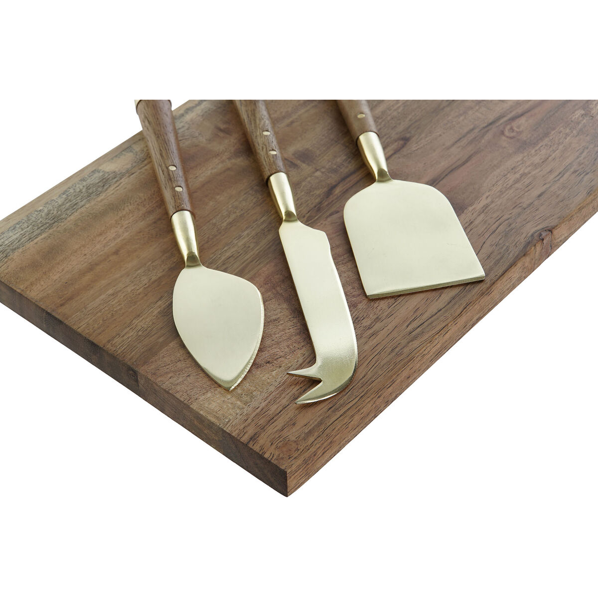 Tagliere Dkd Home Decor Dorato Naturale Acciaio Inossidabile Acacia 46,5 X 17,7 X 2 Cm (4 Pezzi) - Image 6