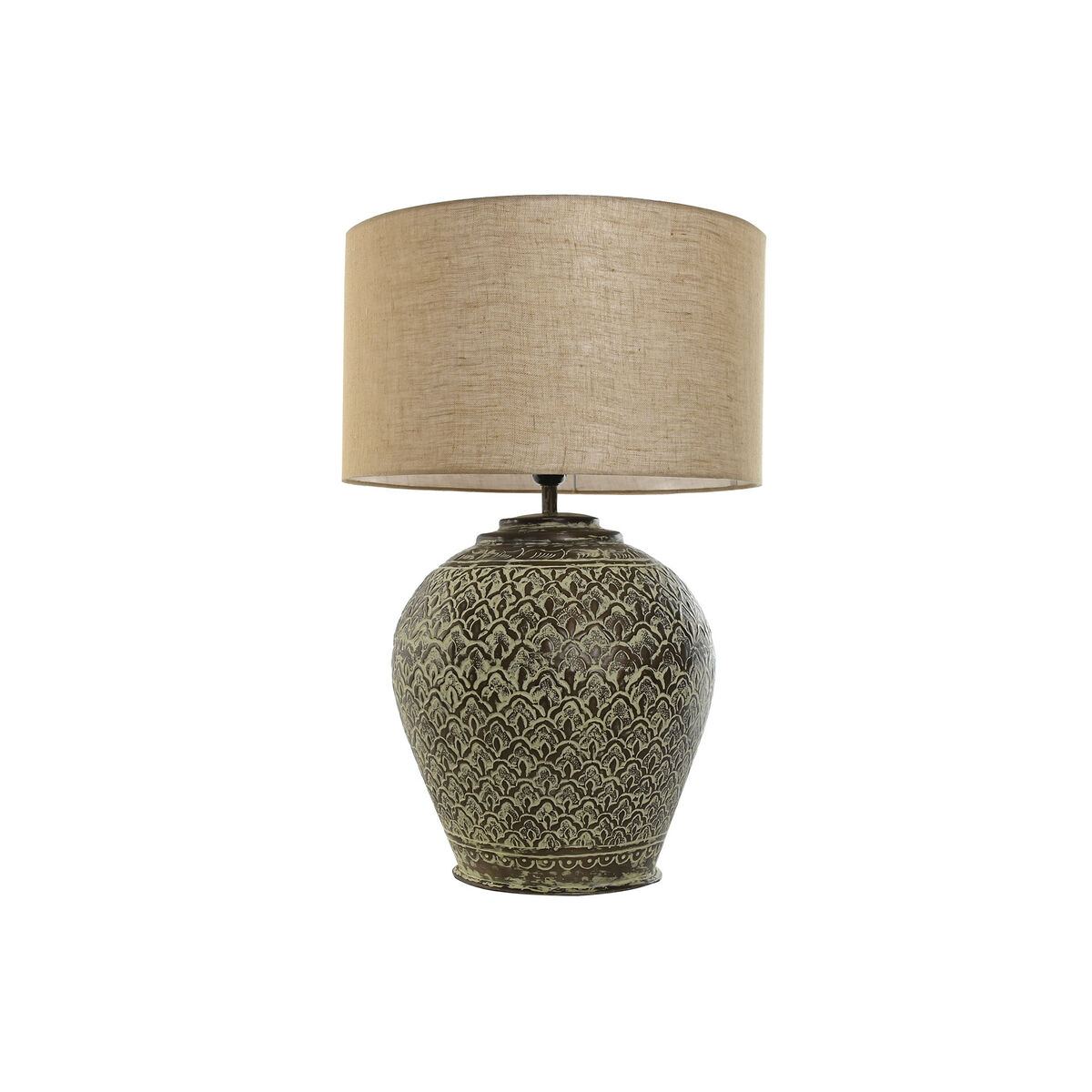 Lampada Da Tavolo Home Esprit Beige Rame Alluminio 50 W 220 V 42 X 42 X 62 cm