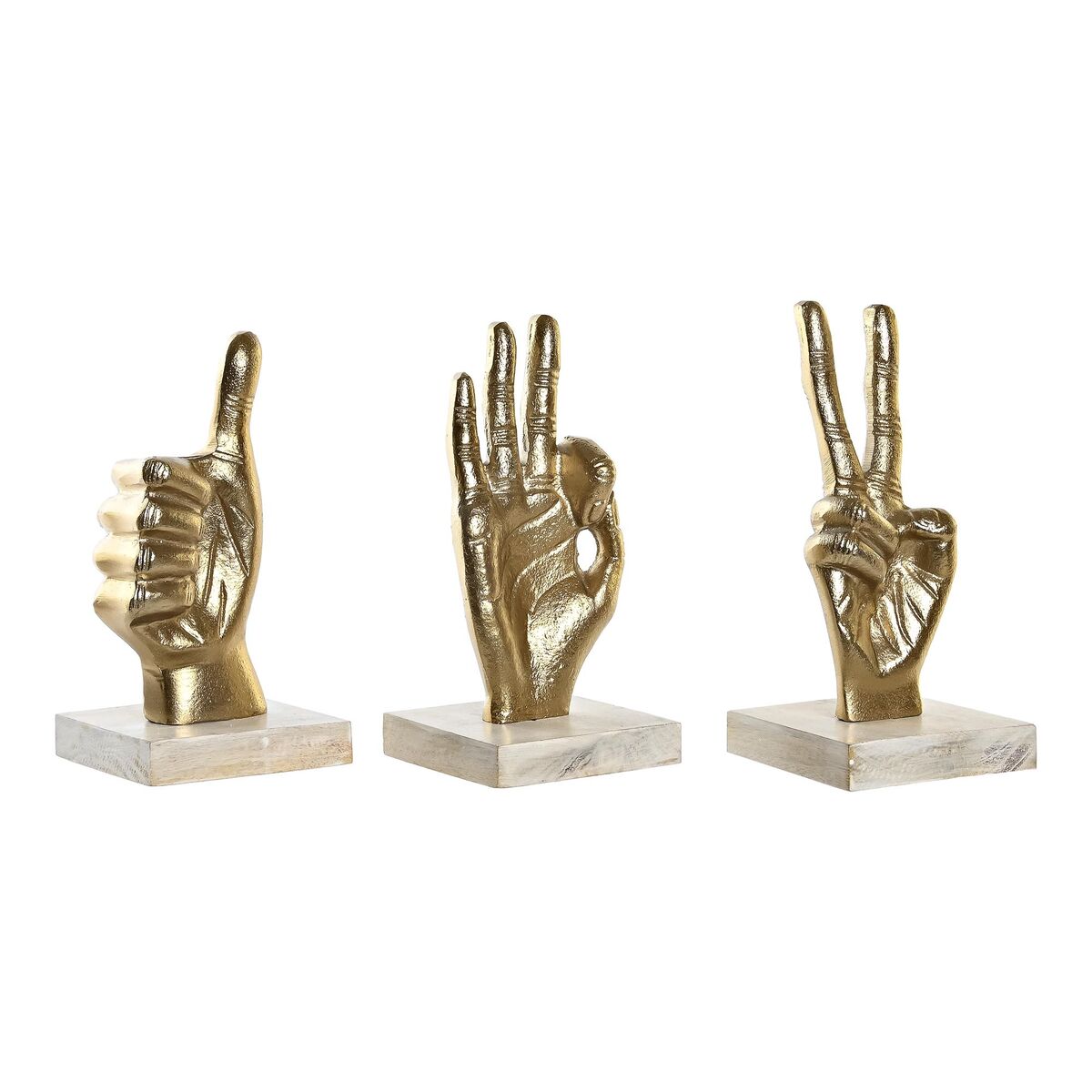 Statua Decorativa Dkd Home Decor Bianco Dorato Mani Loft 10 X 10 X 20 cm