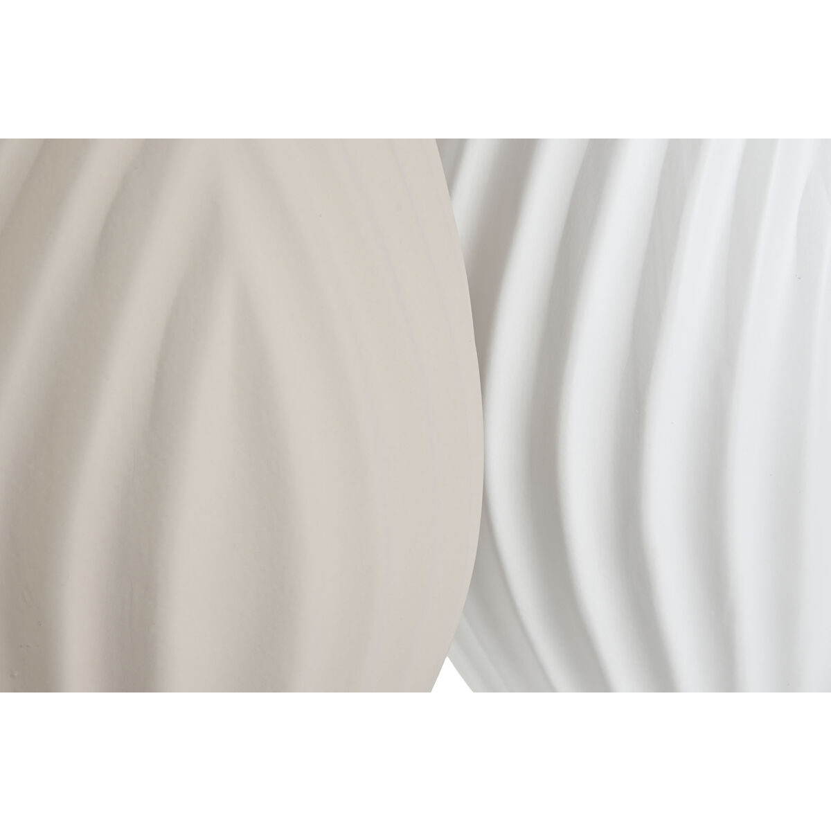 Vaso Home Esprit Bianco Beige Gres Stile Artigianale 24 X 24 X 41 Cm (2 Unità) - Image 3