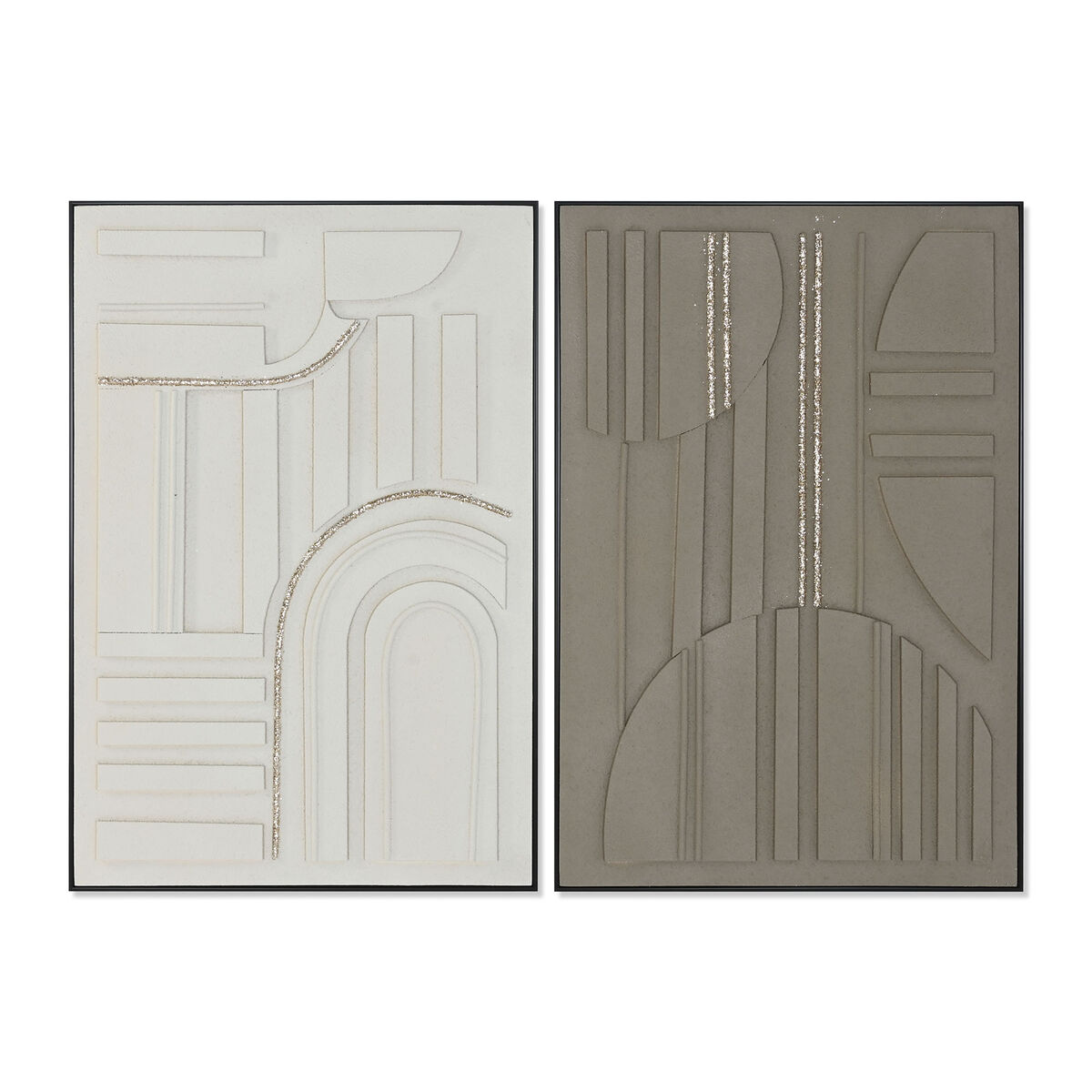 Tela Home Esprit Marrone Beige Moderno Città 82 X 4 X 122 Cm (2 Unità)