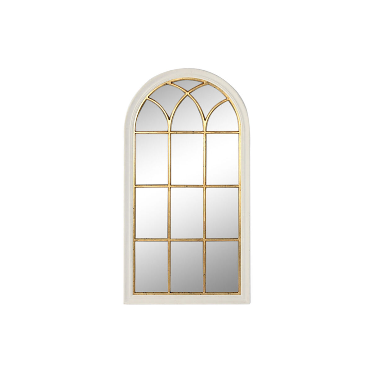 Specchio Da Parete Home Esprit Bianco Dorato Finestra 68 X 4 X 128 cm