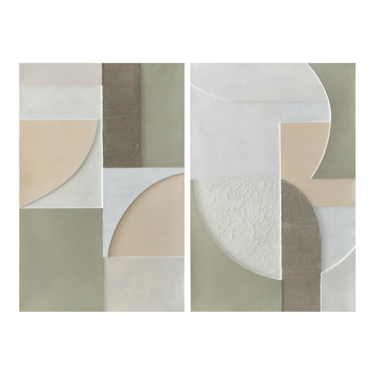 Tela Home Esprit Bianco Verde Astratto Città 80 X 3,5 X 120 Cm (2 Unità)