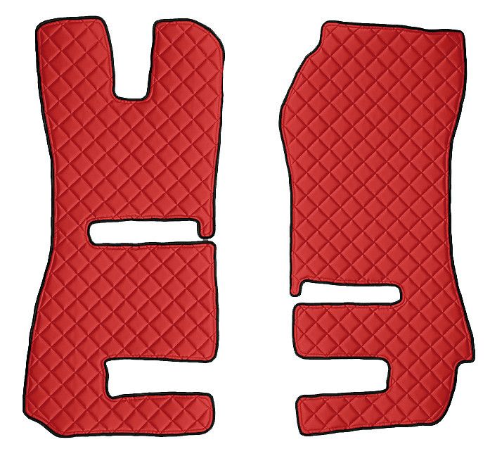 Coppia tappeti in Skeentex - Rosso - compatibile per Scania R Serie 6 - Streamline (09/13>12/17) sedili Recaro, sedile pass. pieghevole