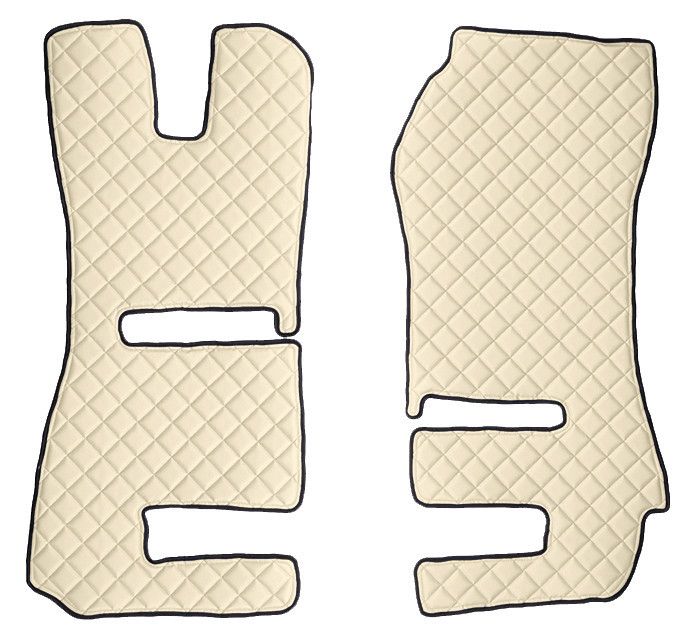 Coppia tappeti in Skeentex - Panna - compatibile per Scania R Serie 6 - Streamline (09/13>12/17) sedili Recaro, sedile pass. pieghevole