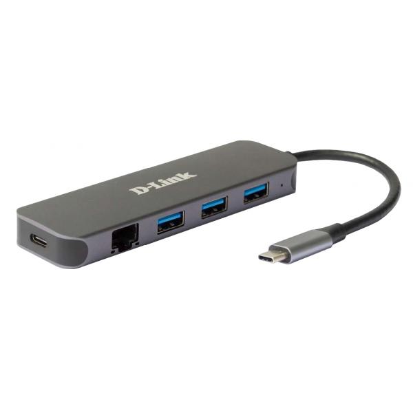 D-Link DUB-2334 replicatore di porte e docking station per laptop Cablato USB tipo-C Grigio (5-IN-1 USB-C HUB)