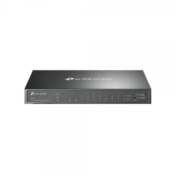 TP-Link Omada SG2210P switch di rete Gestito L2/L2+ Gigabit Ethernet [10/100/1000] Supporto Power over Ethernet [PoE] Nero (TPLINK 8 PORT GB SMART POE SWITCH S SFP)