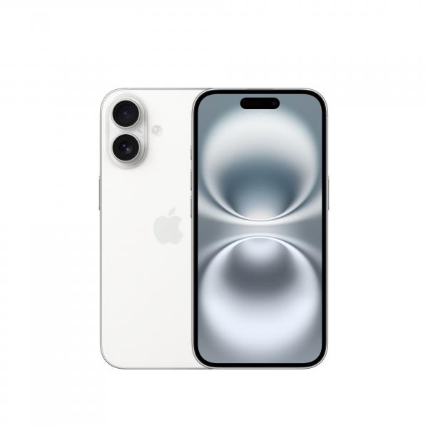 Apple iPhone 16 128GB Bianco (Apple iPhone 16 - 5G smartphone - dual SIM /Memoria Interna 128 GB - display OLED - 6.1 - 2556 x 1179 pixel - 2x fotocamere posteriori 48 MP, 12 MP - front camera 12 MP