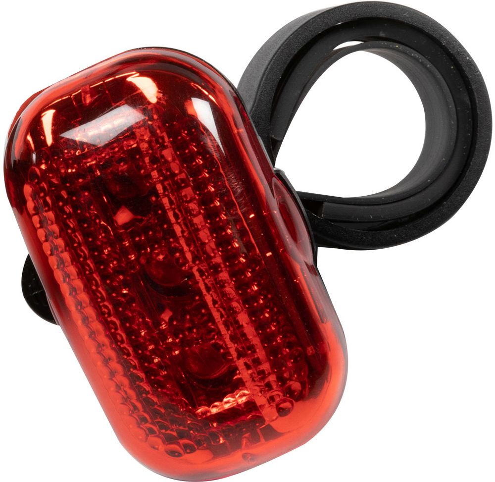 Fanale posteriore bici tre LED rossi aggancio al telaio