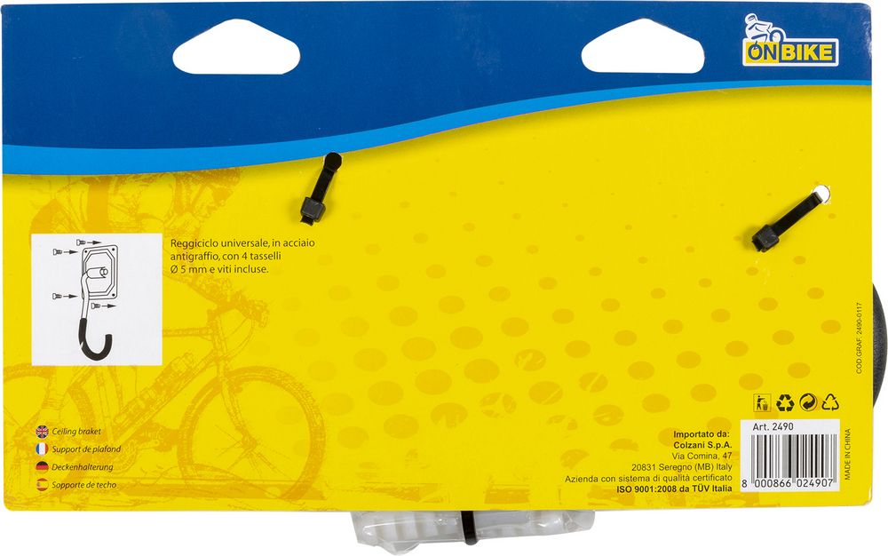ON BIKE Reggiciclo Parete/Soffitto Salvaspazio Universale - Image 3