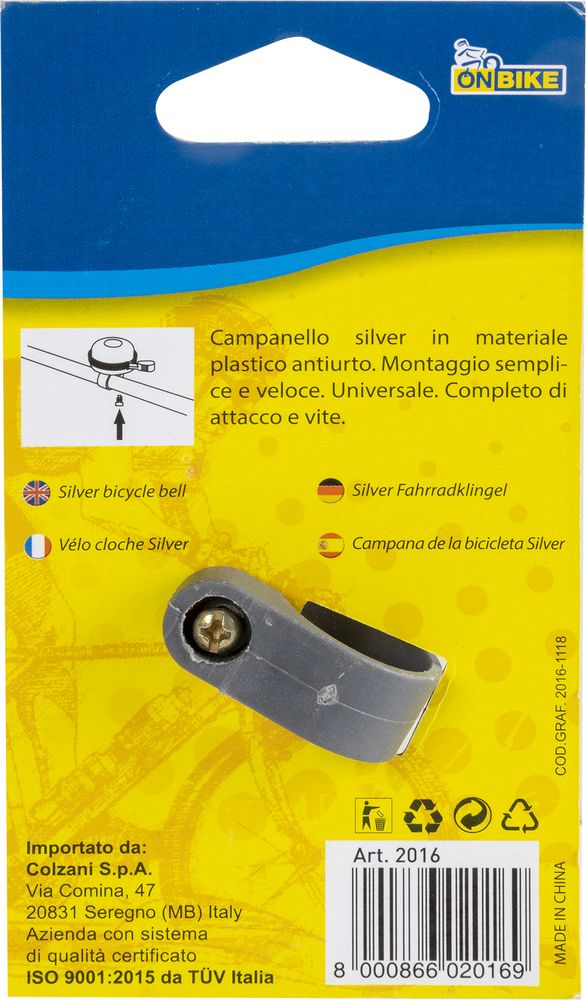 New campanello bici universale in plastica silver - Image 3