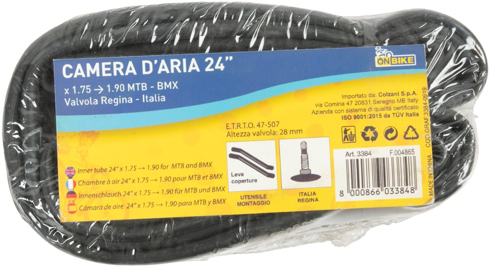 ON BIKE Camera Aria Bici 24 Pollici Resistente Schrader