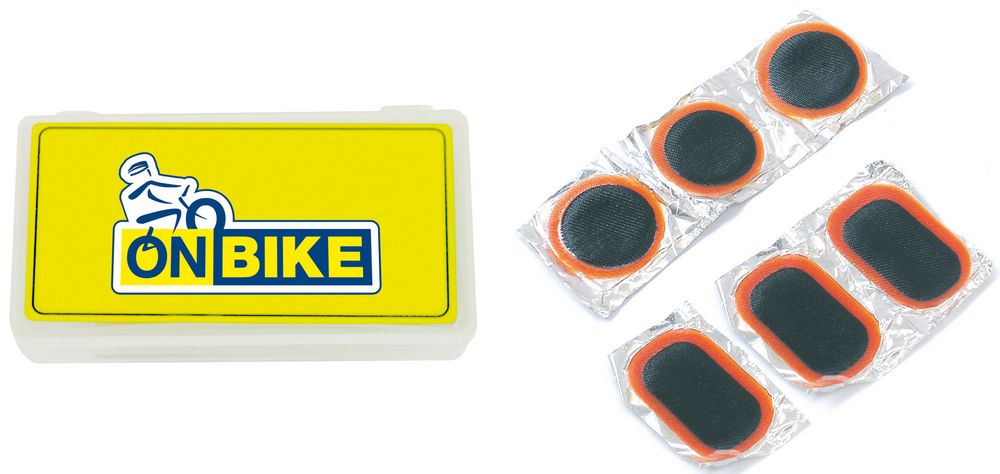 Set di sei pezze universali per riparazioni ruote bici