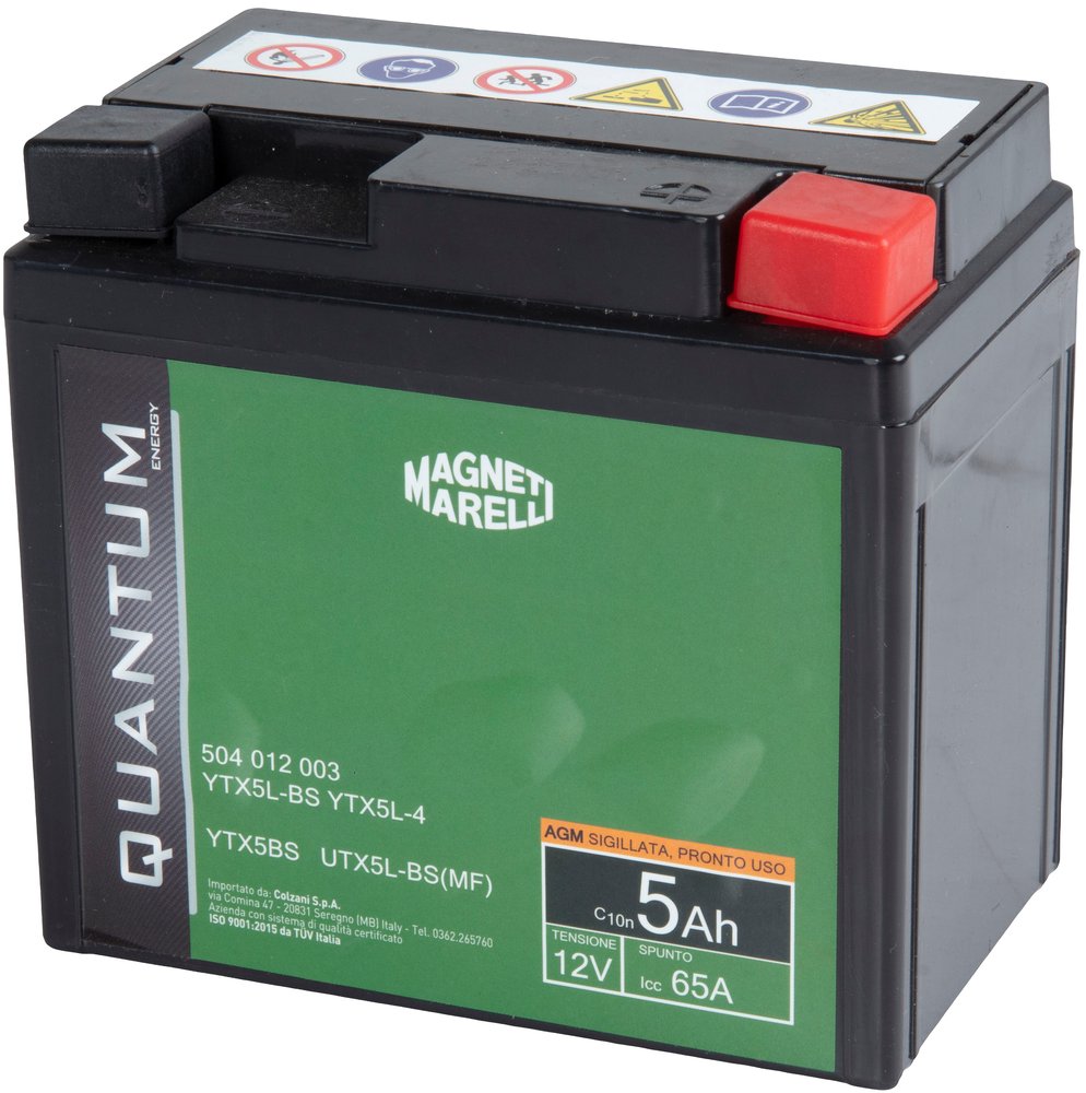 Magneti marelli batteria moto e scooter tecnologia 5AH 12V 65A AGM sigillata polo positivo destro - Image 3