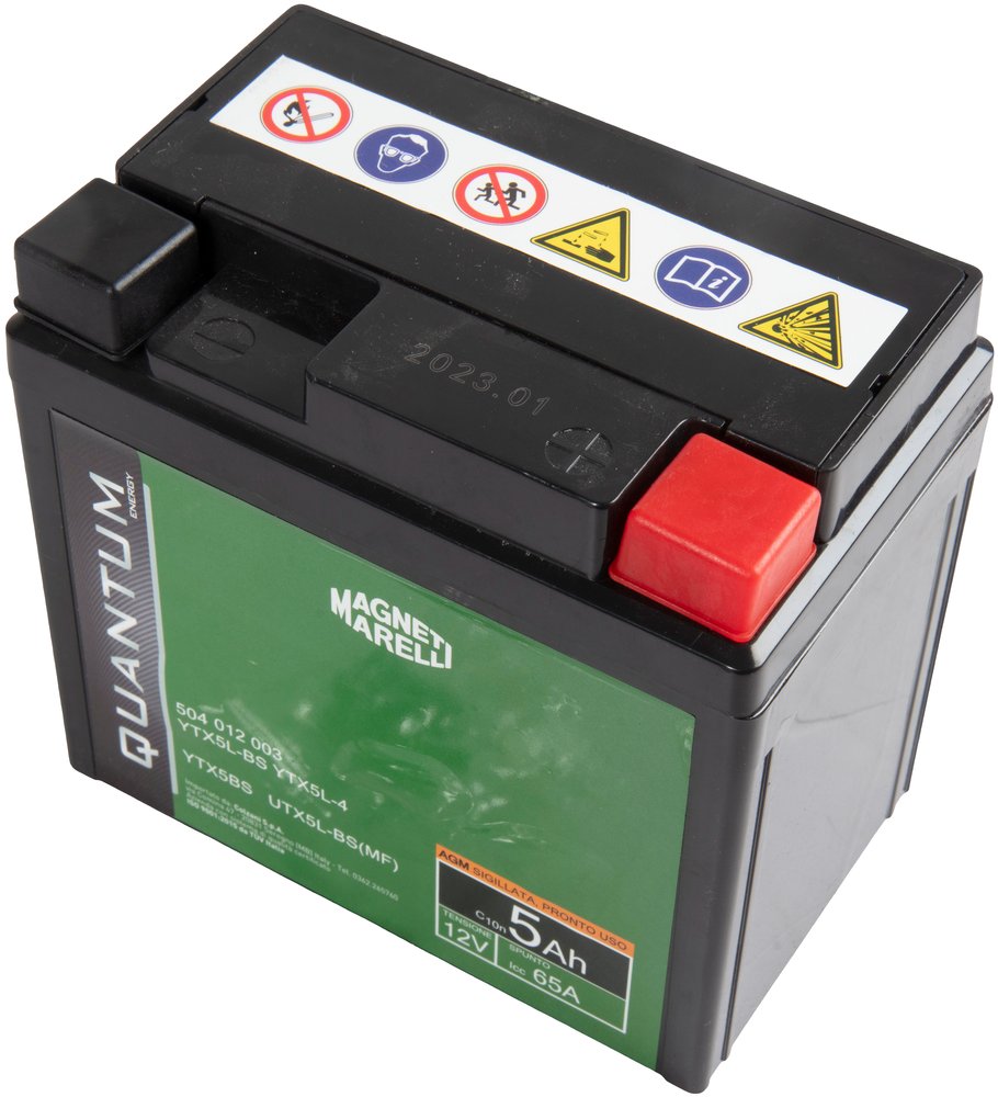 Magneti marelli batteria moto e scooter tecnologia 5AH 12V 65A AGM sigillata polo positivo destro - Image 4