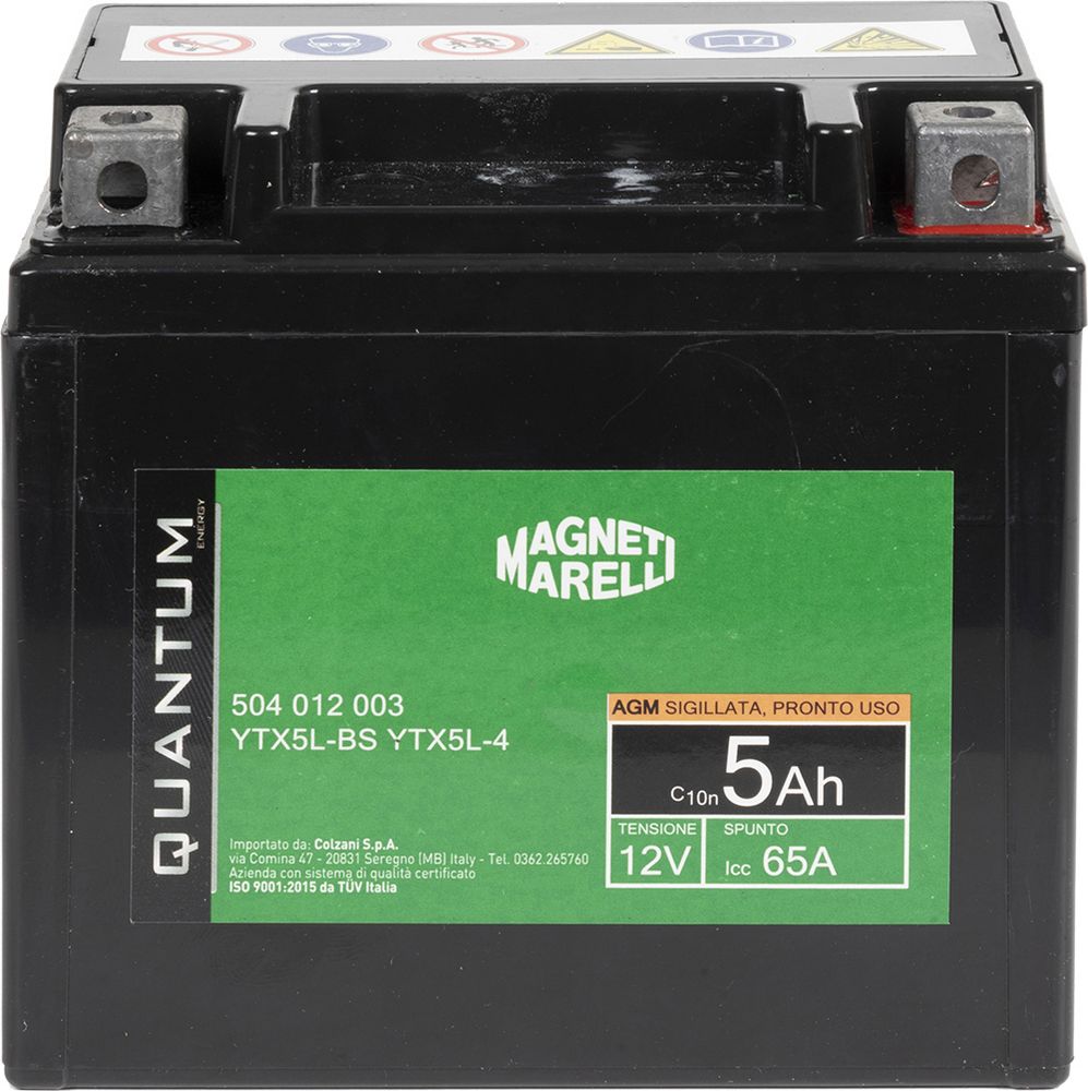 Magneti marelli batteria moto e scooter tecnologia 5AH 12V 65A AGM sigillata polo positivo destro - Image 5