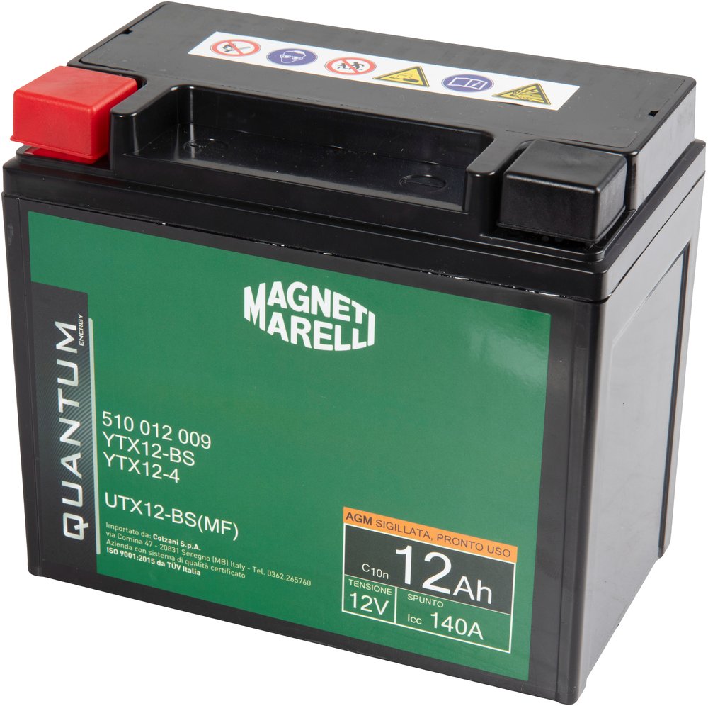 Magneti marelli batteria moto e scooter 12AH 12V 140A tecnologia AGM sigillata polo positivo sinistro - Image 3