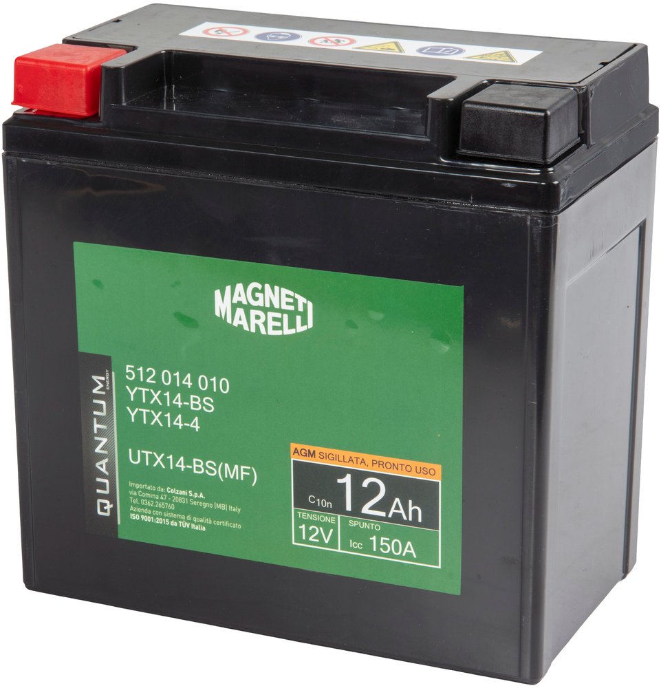 Magneti marelli batteria moto e scooter 12AH 12V 150A tecnologia AGM sigillata polo positivo sinistro - Image 3