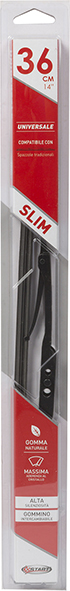 Spazzola Singola Tergicristallo Mis. 36 cm-14" Universale per auto