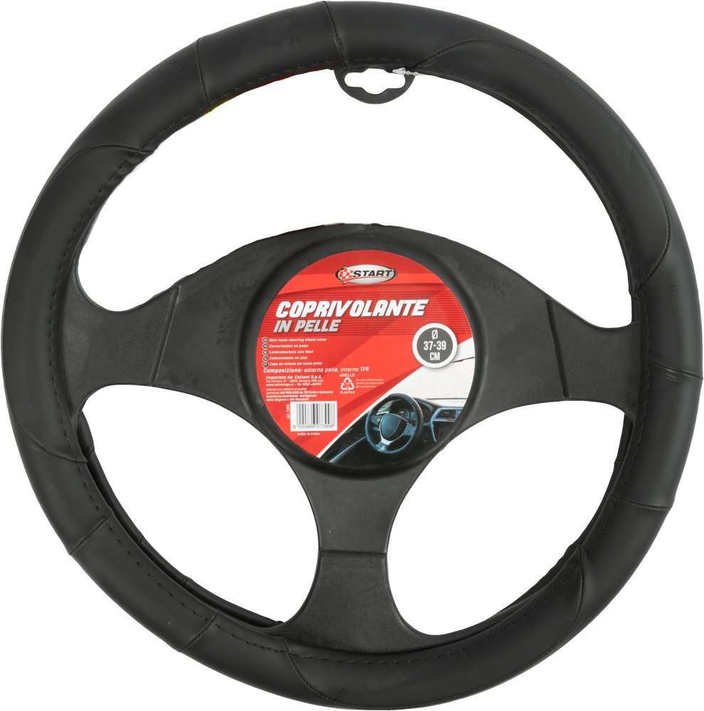 Coprivolante auto in pelle antiscivolo diametro da 37 a 39 cm