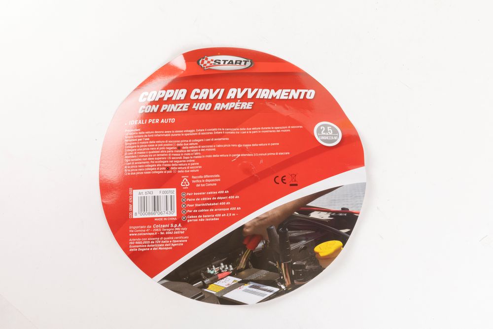 Cavi Batteria 400Ah 2,5m – Pinze Non Isolate per Avviamento Auto e Moto - Image 4