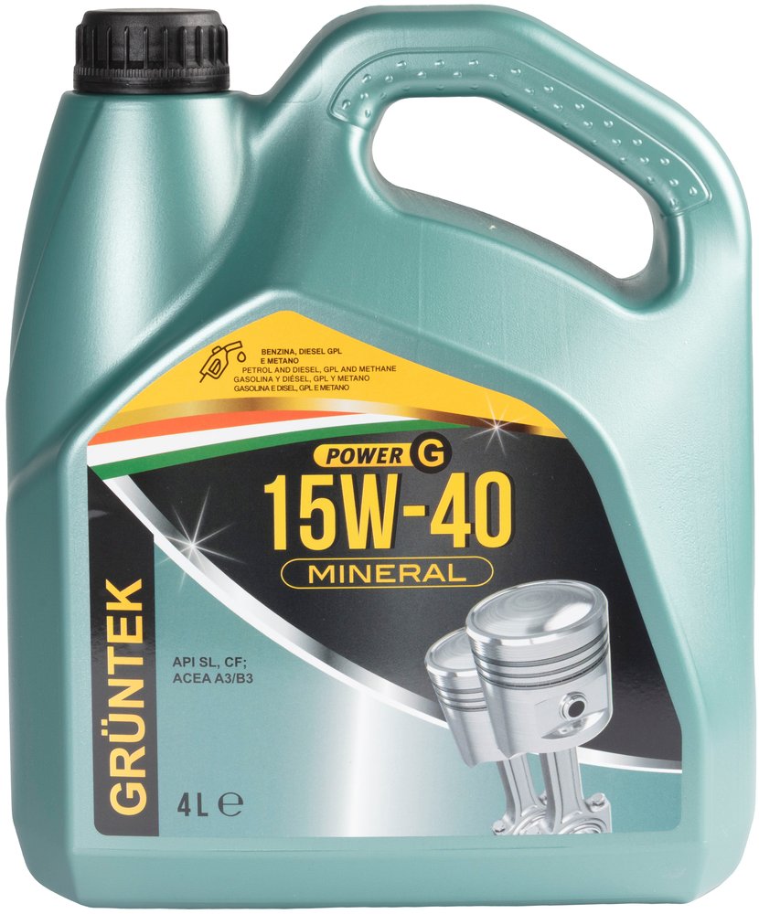 Nuovo lubrificante Power G 15W40 Gruntek capacità di 4L per autovetture e veicoli con benzina e Diesel