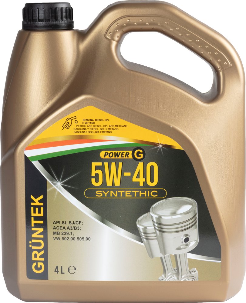 Olio Power-G sintetico 4L 5W40 per motori Diesel Benzina GPL