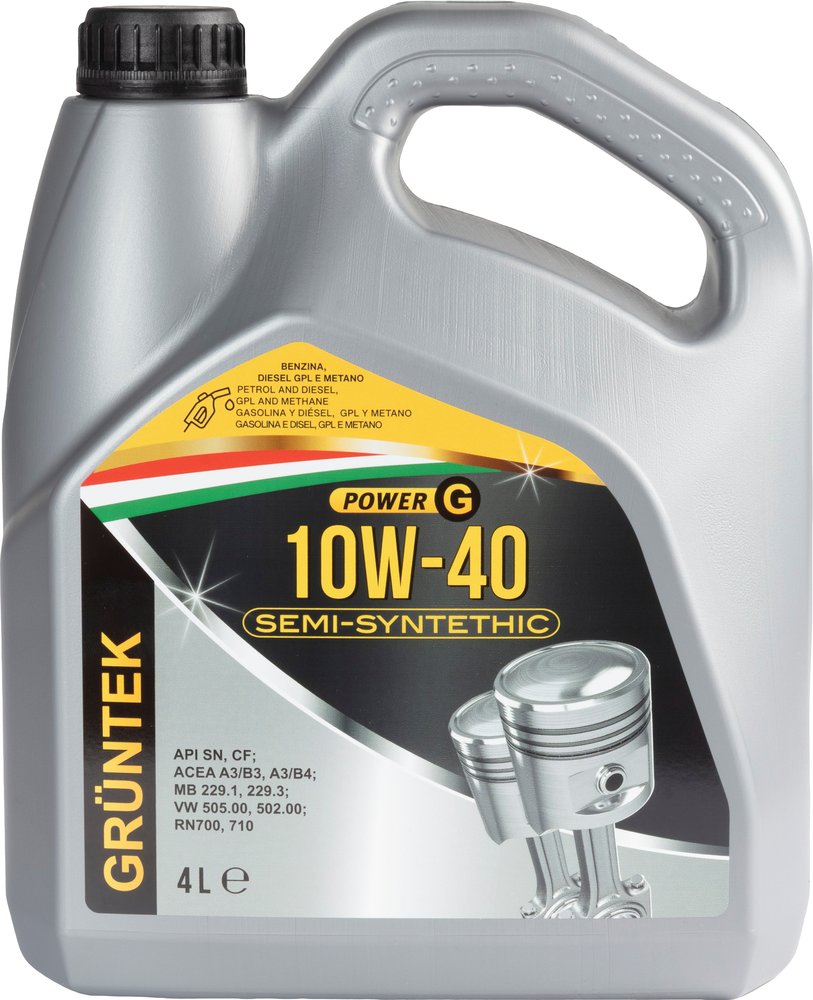 Nuovo lubrificante POWER G 10W-40 semisintetico per veicoli a benzina e a Diesel con capacità di 4L
