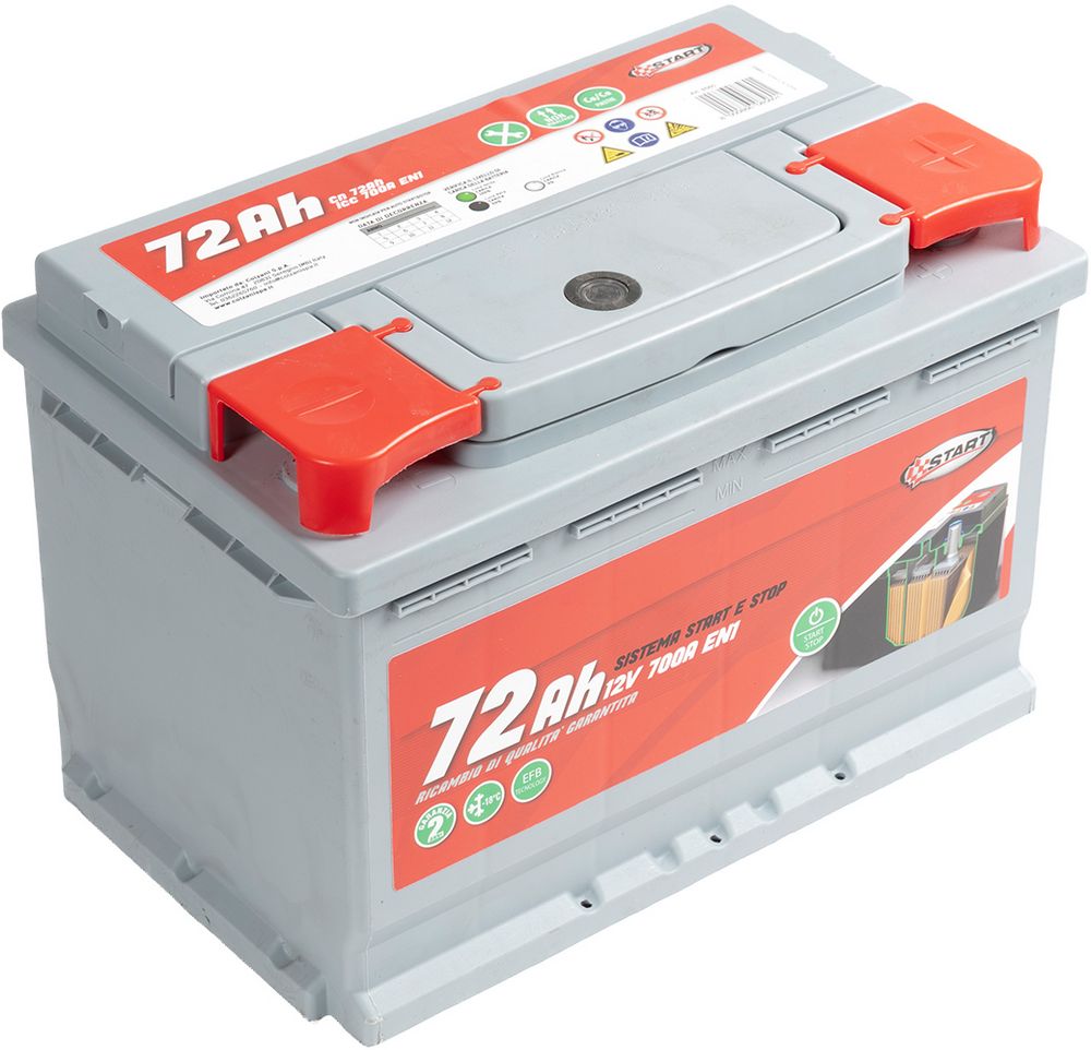 Batteria Stop&Start 72AH 12V 700A (EN1) sigillata polo destro Cassetta L3