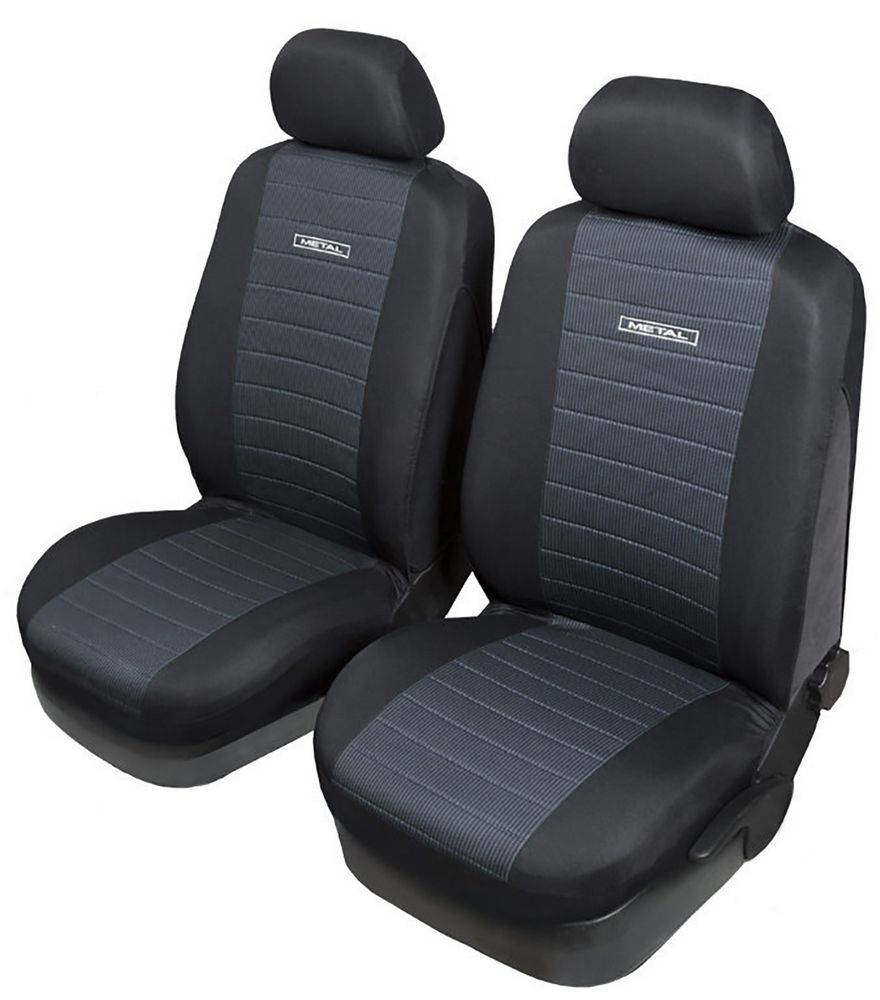 coppia copriseedile Metal per auto universale copertura sedili anteriori nero