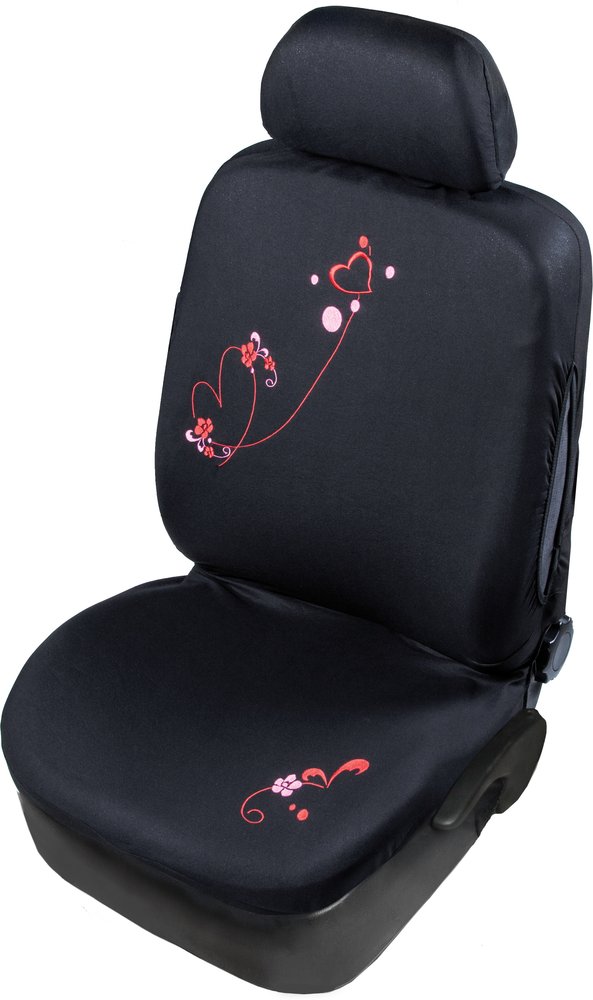 Glamour Coprisedile Singolo anteriore Universale nero-rosso