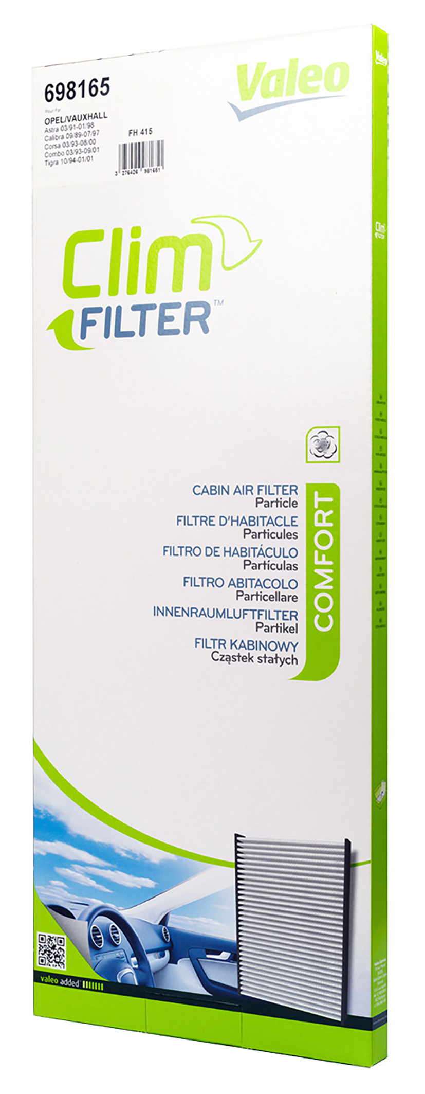 Filtro Abitacolo auto Astra Corsa B Calibra Combo F&G e Tigra